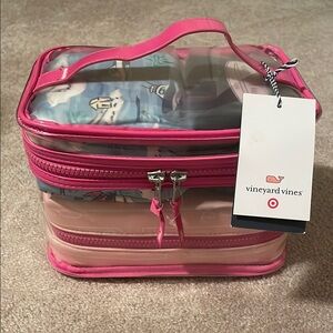 Vineyard Vines Pink Travel Cosmetic Bag